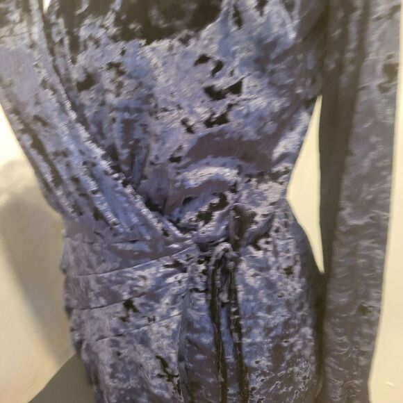 Greylin Clarissa Wrap Crushed Velvet Dress Size Small - Picture 2 of 11